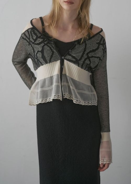 hem sheer jacquard knit cami OP