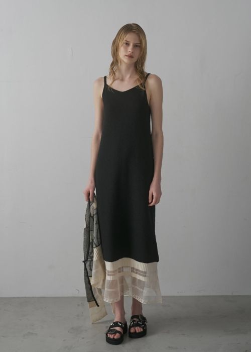 hem sheer jacquard knit cami OP