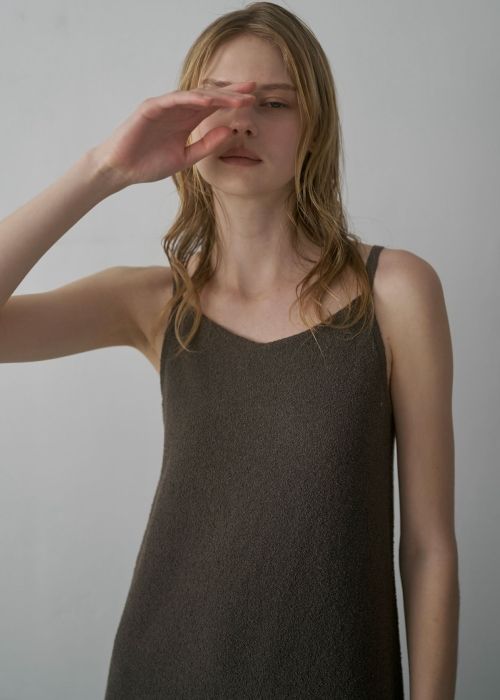 hem sheer jacquard knit cami OP