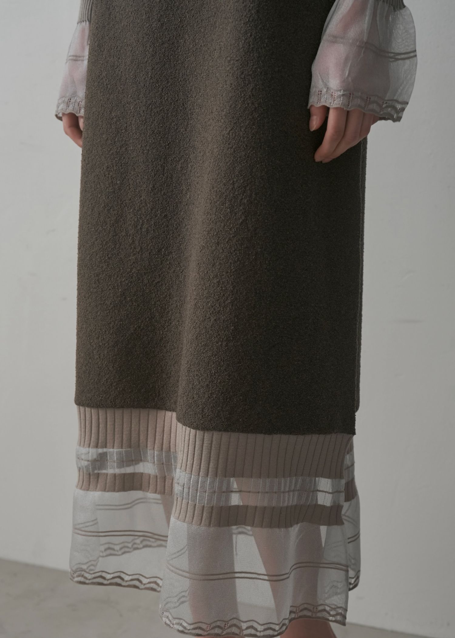 hem sheer jacquard knit cami OP