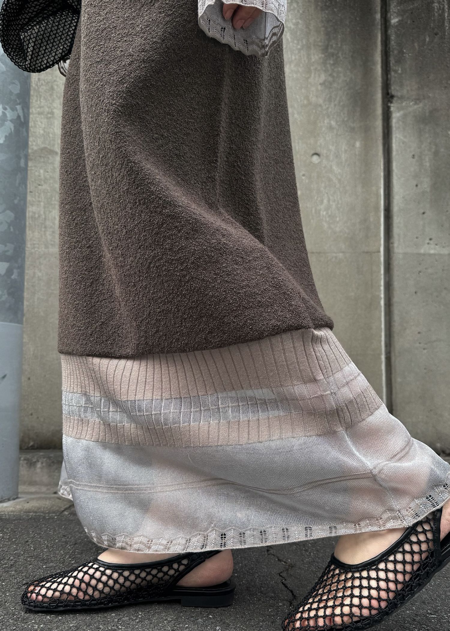 hem sheer jacquard knit cami OP