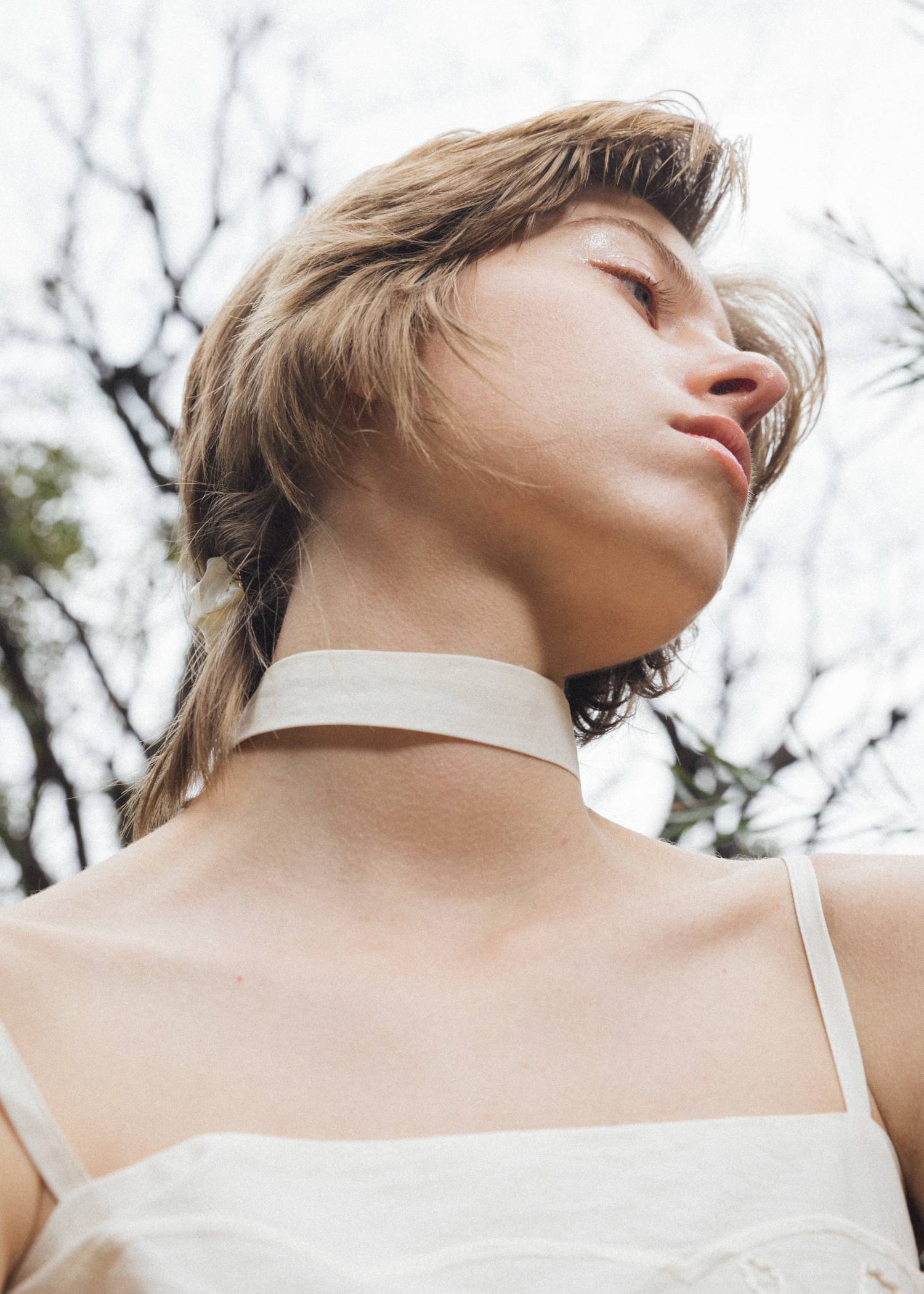 flower cord embroidery layered cami OP