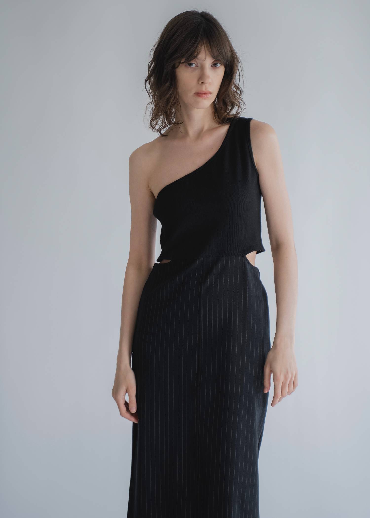 asymmetry layered 3piece stripe OP