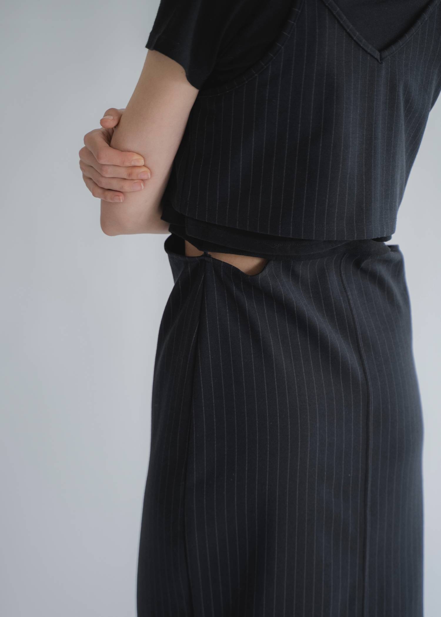 asymmetry layered 3piece stripe OP