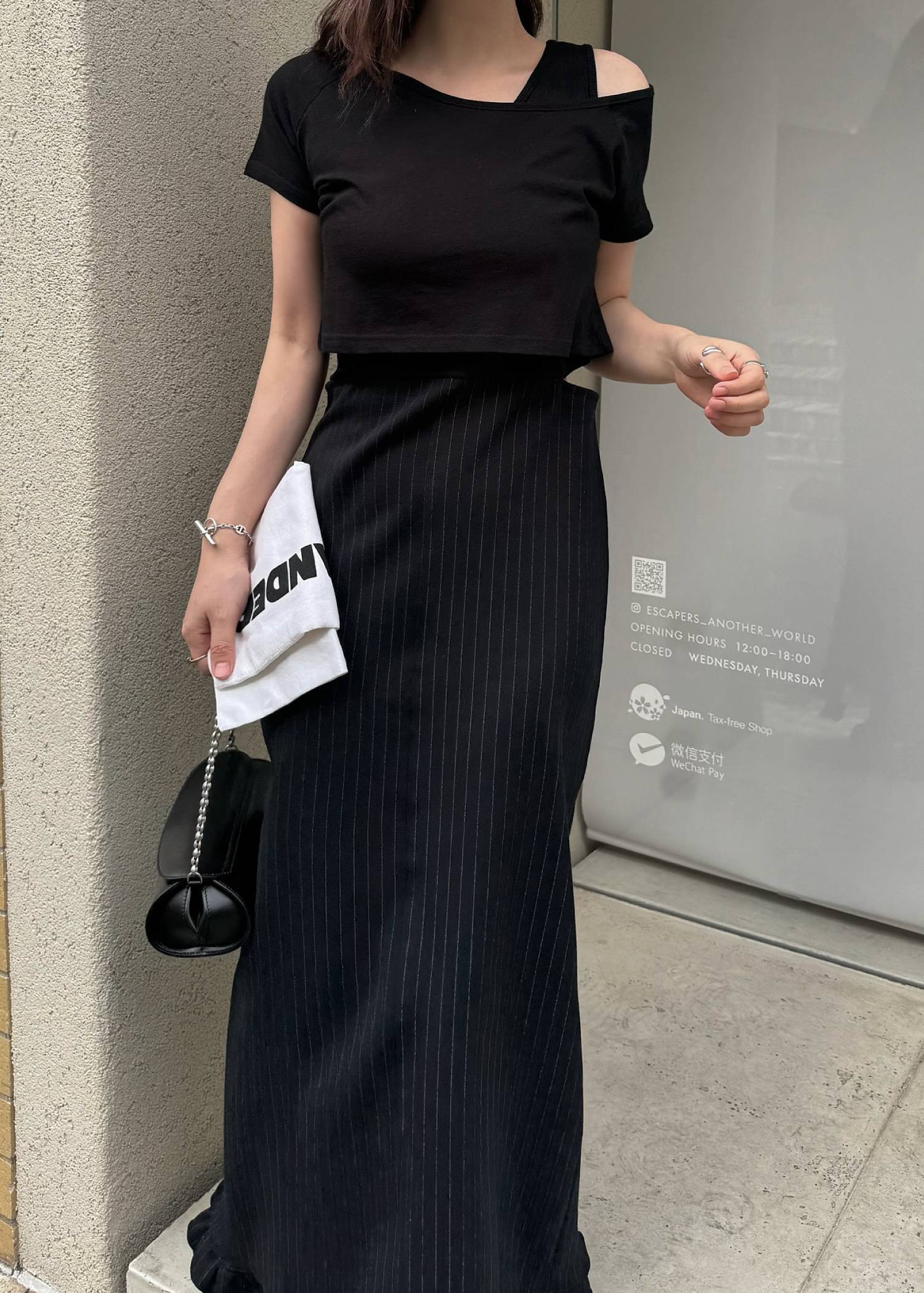 asymmetry layered 3piece stripe OP