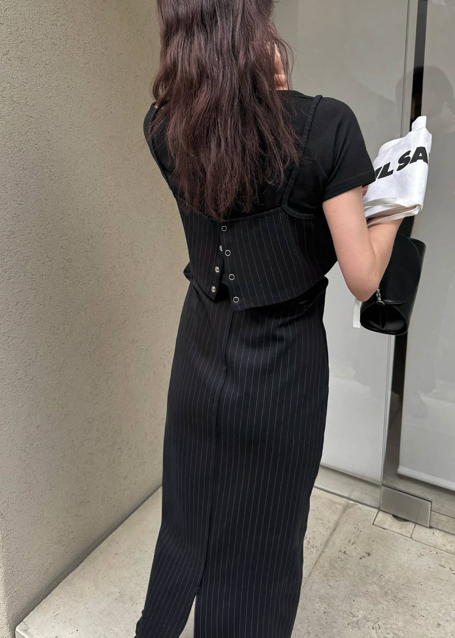 asymmetry layered 3piece stripe OP