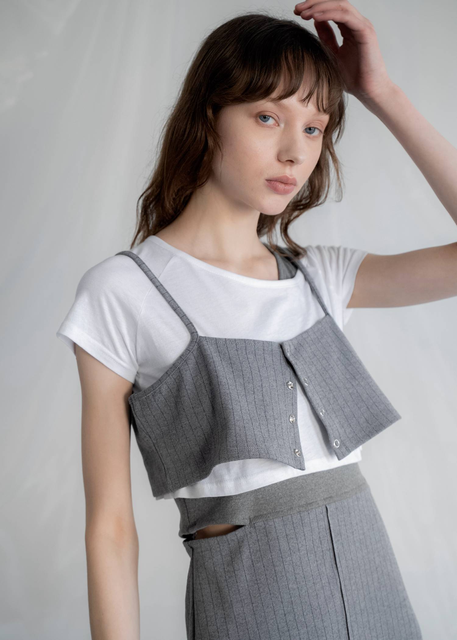 asymmetry layered 3piece stripe OP