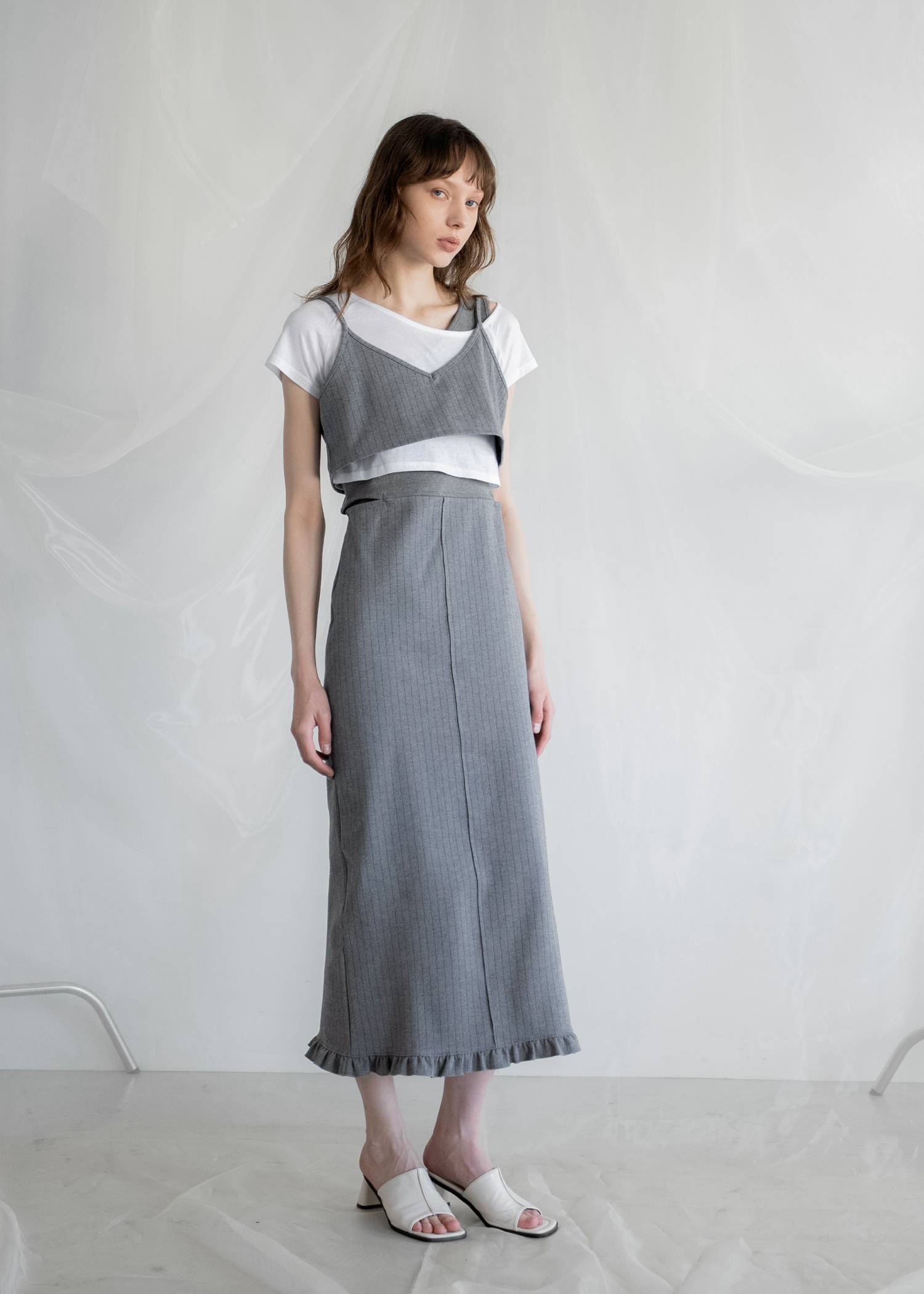 asymmetry layered 3piece stripe OP