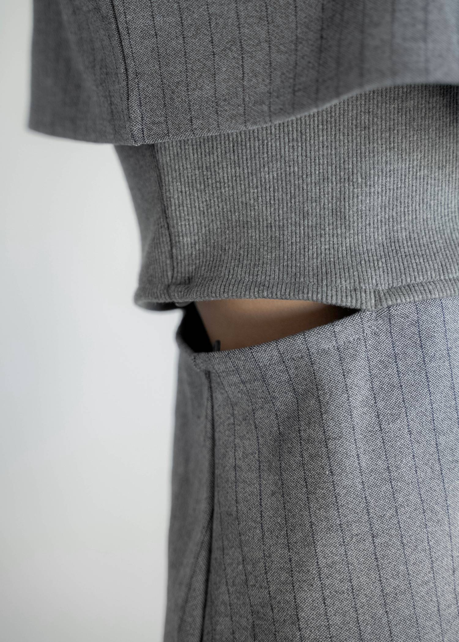 asymmetry layered 3piece stripe OP