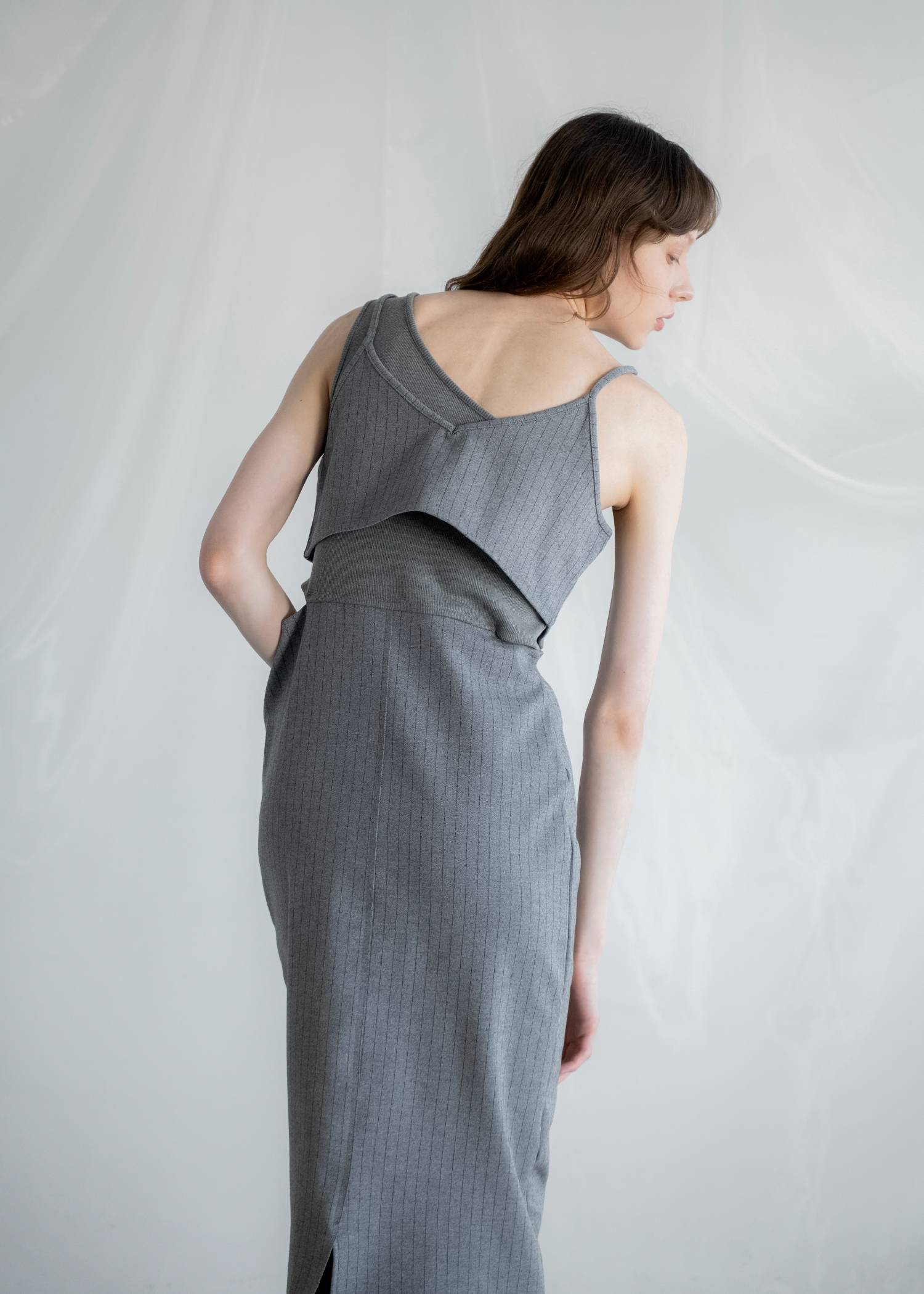 asymmetry layered 3piece stripe OP