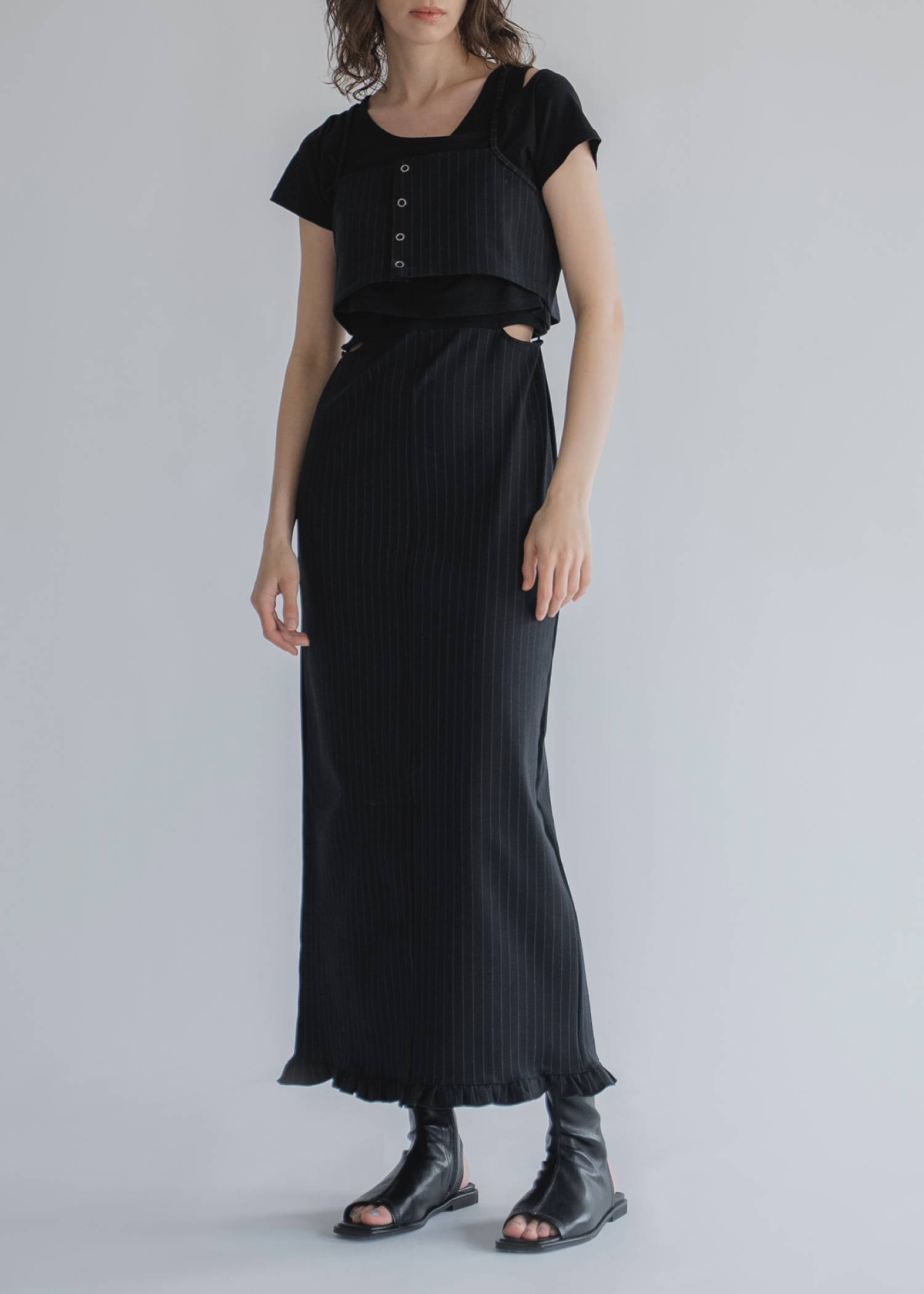 asymmetry layered 3piece stripe OP