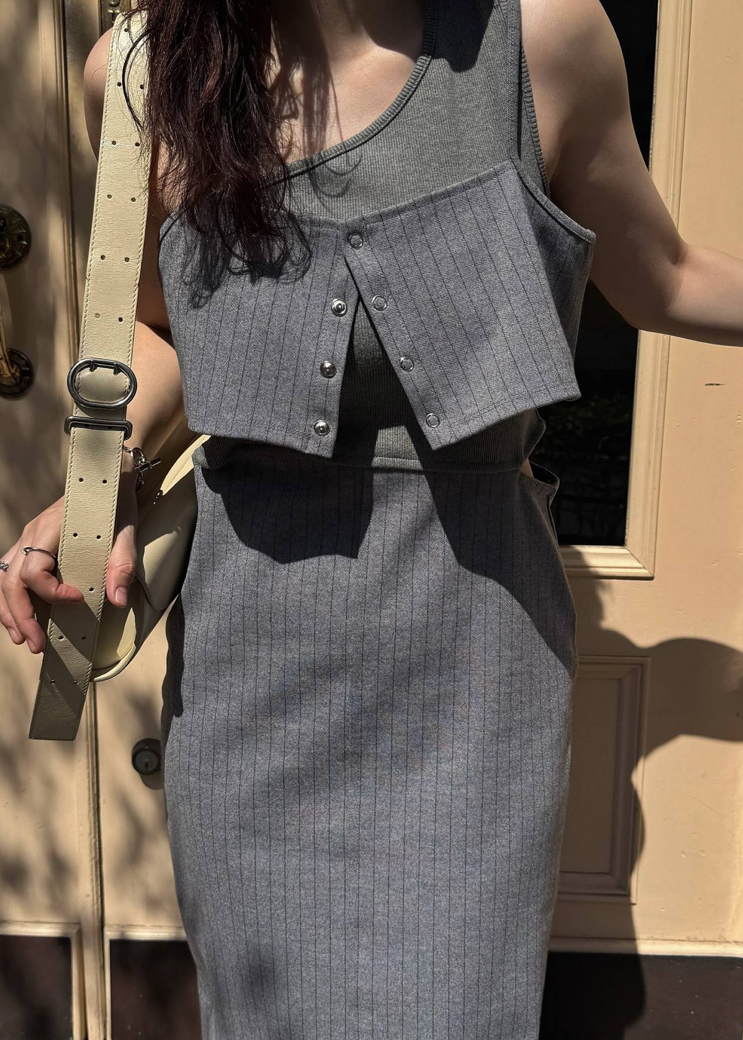 asymmetry layered 3piece stripe OP