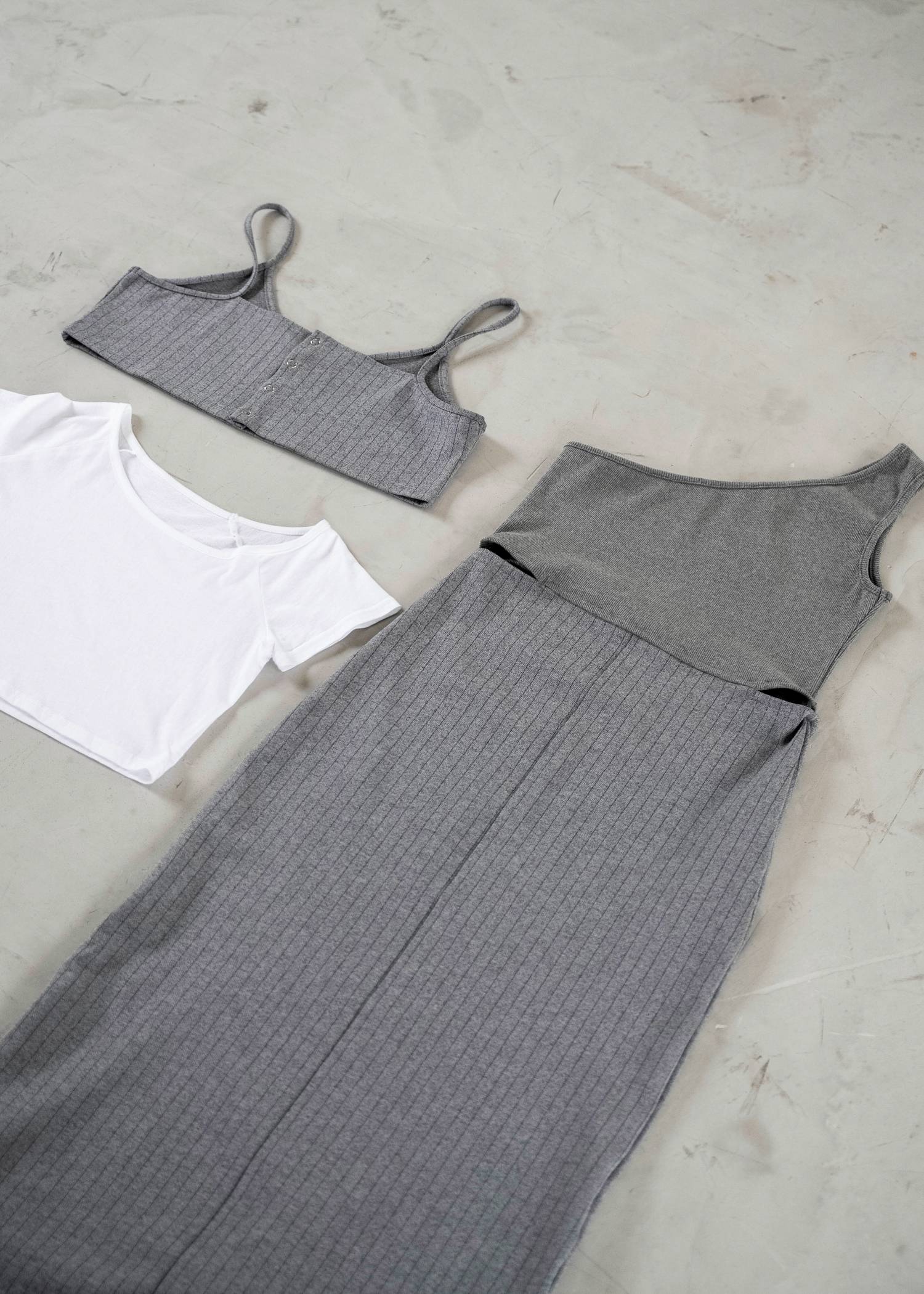 asymmetry layered 3piece stripe OP