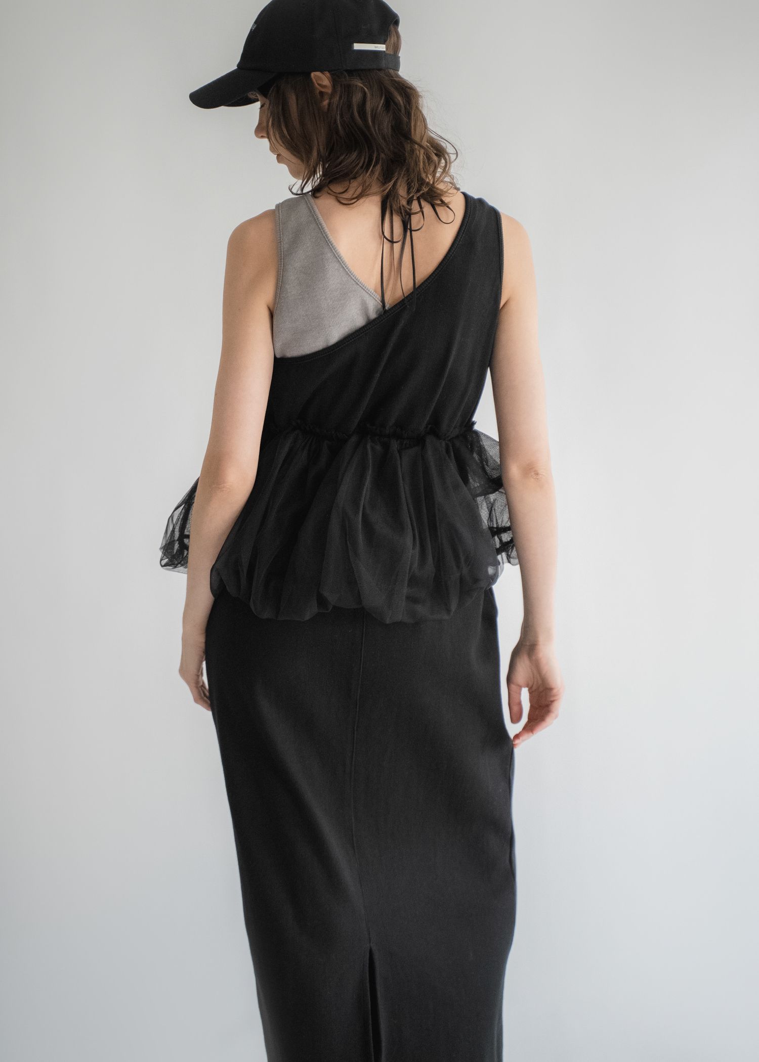 tulle peplum docking rib OP