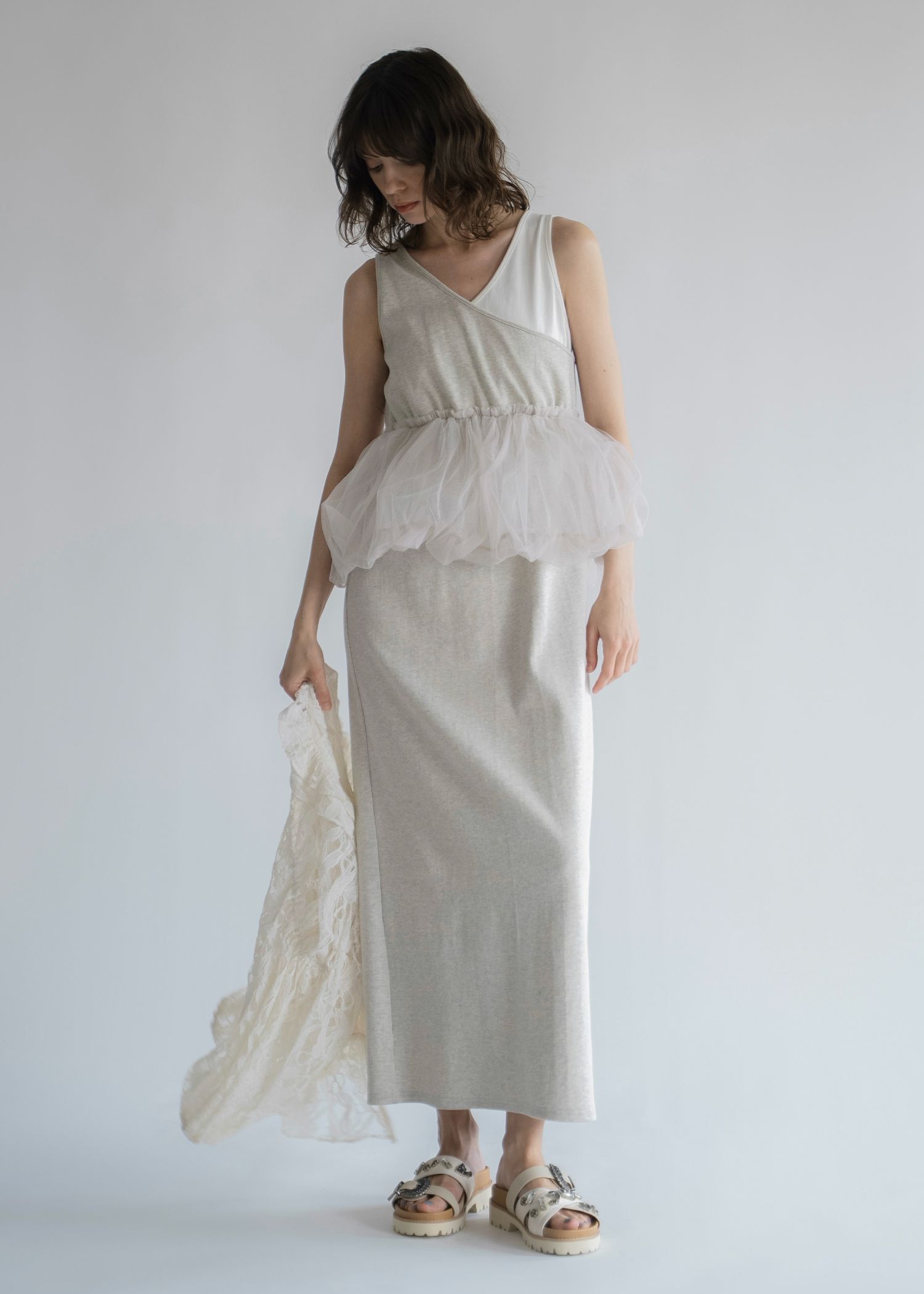 tulle peplum docking rib OP