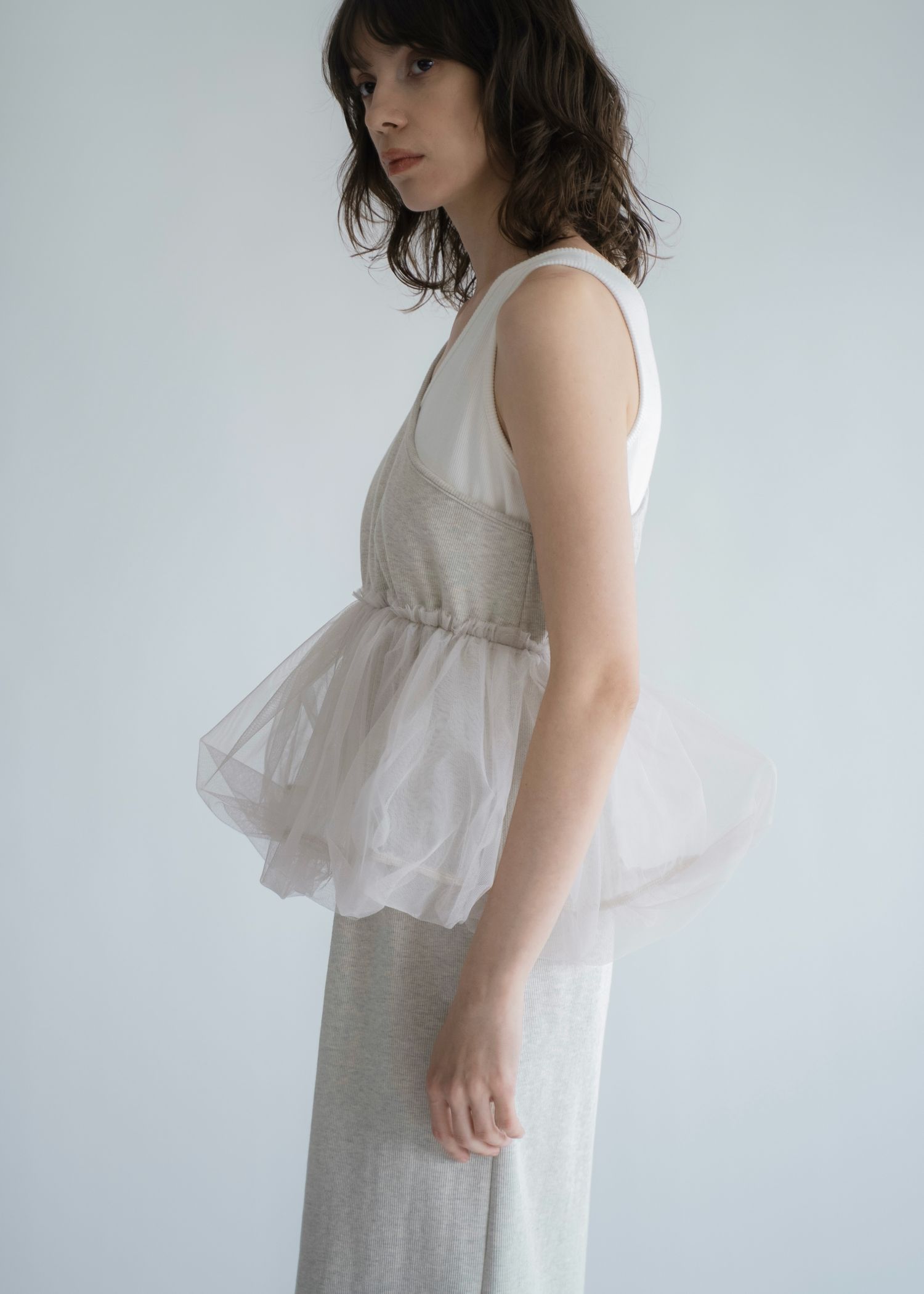 tulle peplum docking rib OP