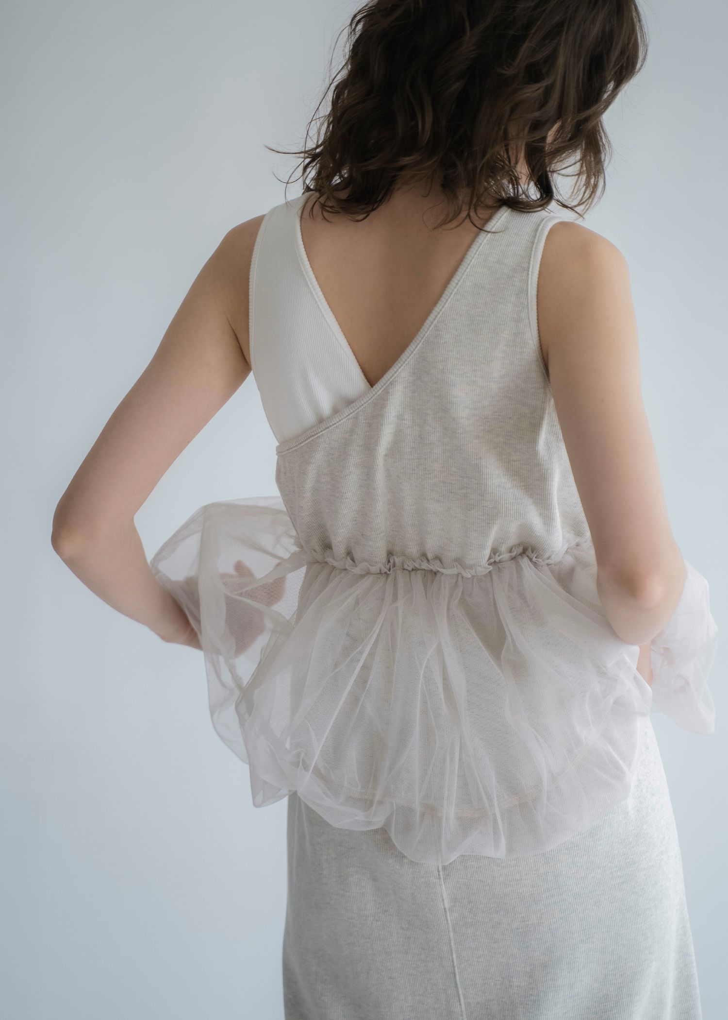 tulle peplum docking rib OP