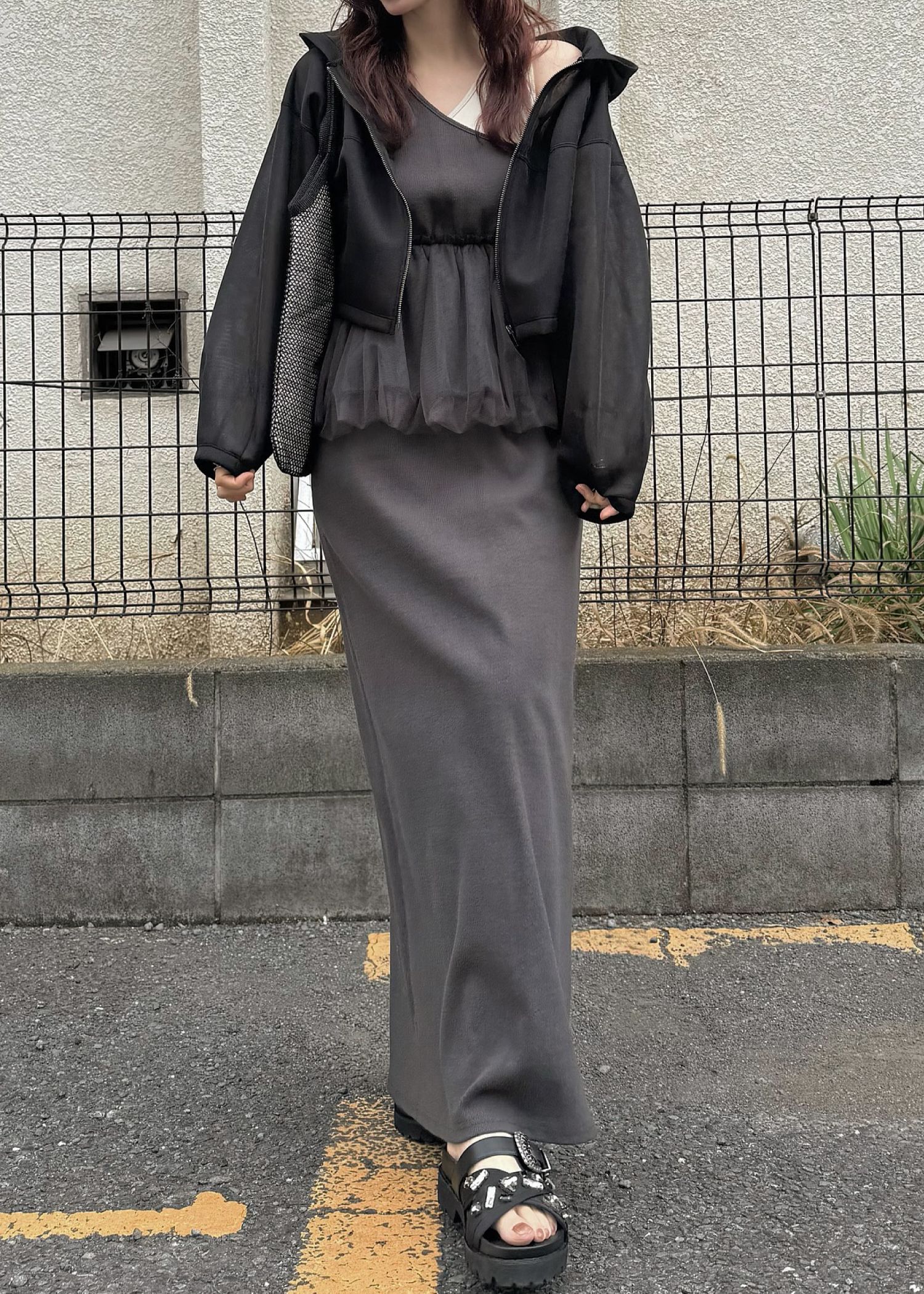 tulle peplum docking rib OP