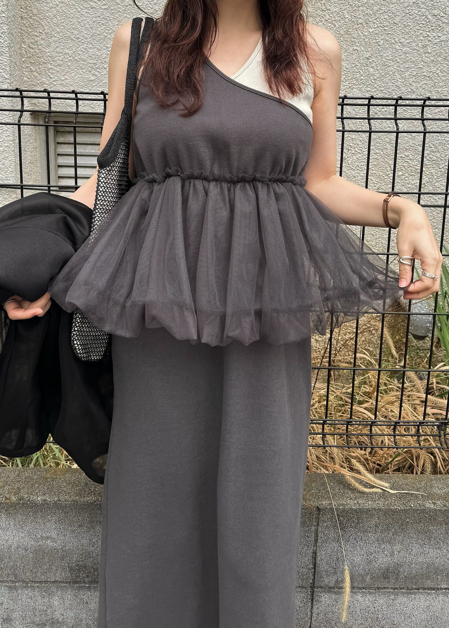 tulle peplum docking rib OP