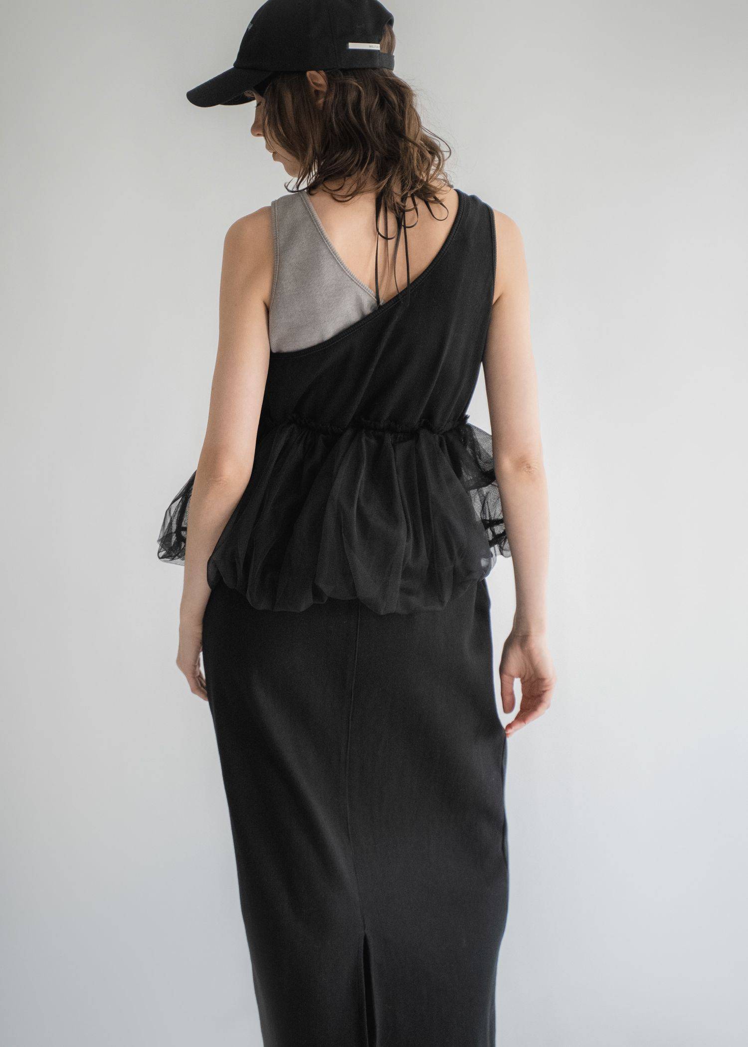 tulle peplum docking rib OP