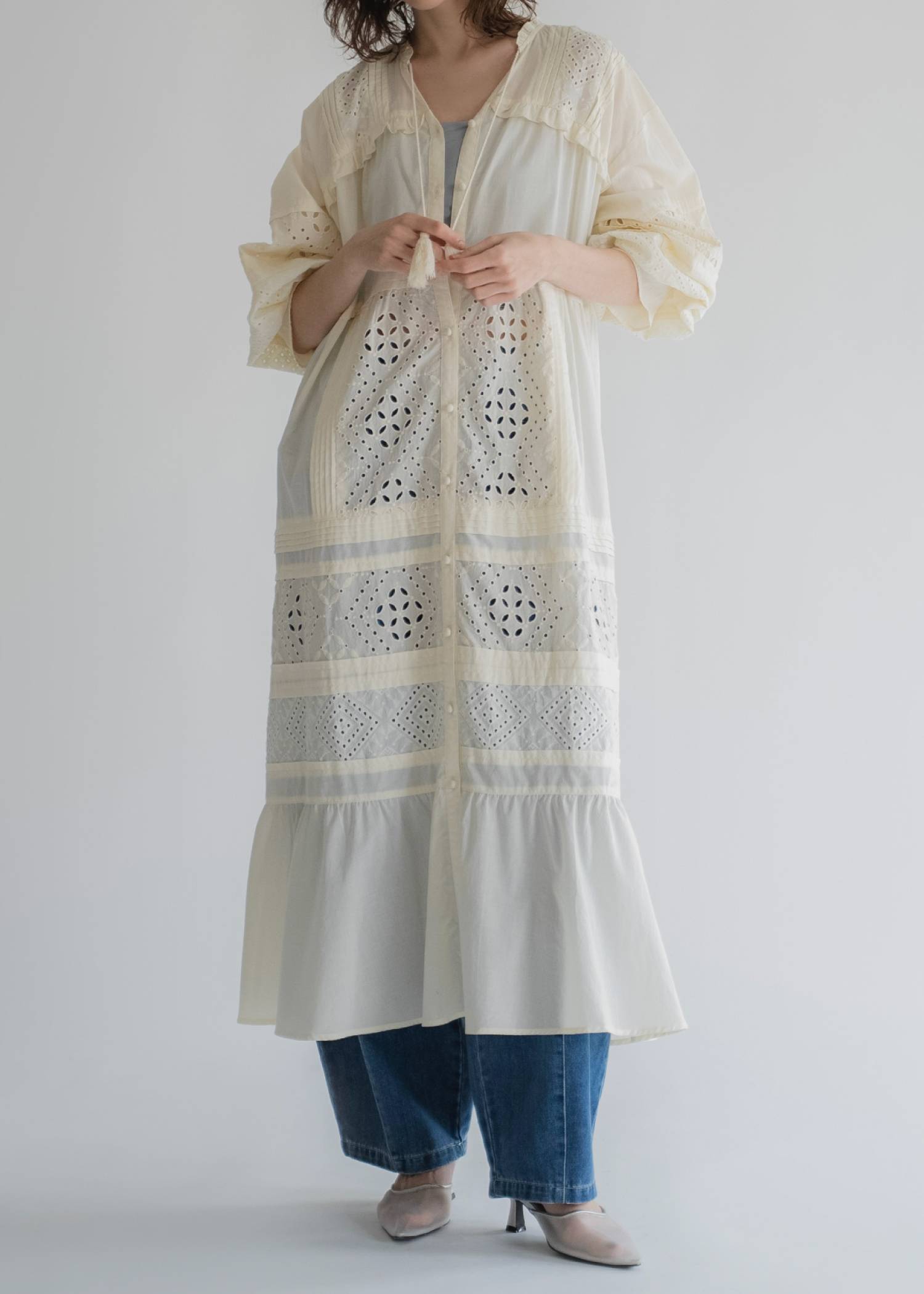 pieced cotton lace tiered volume OP