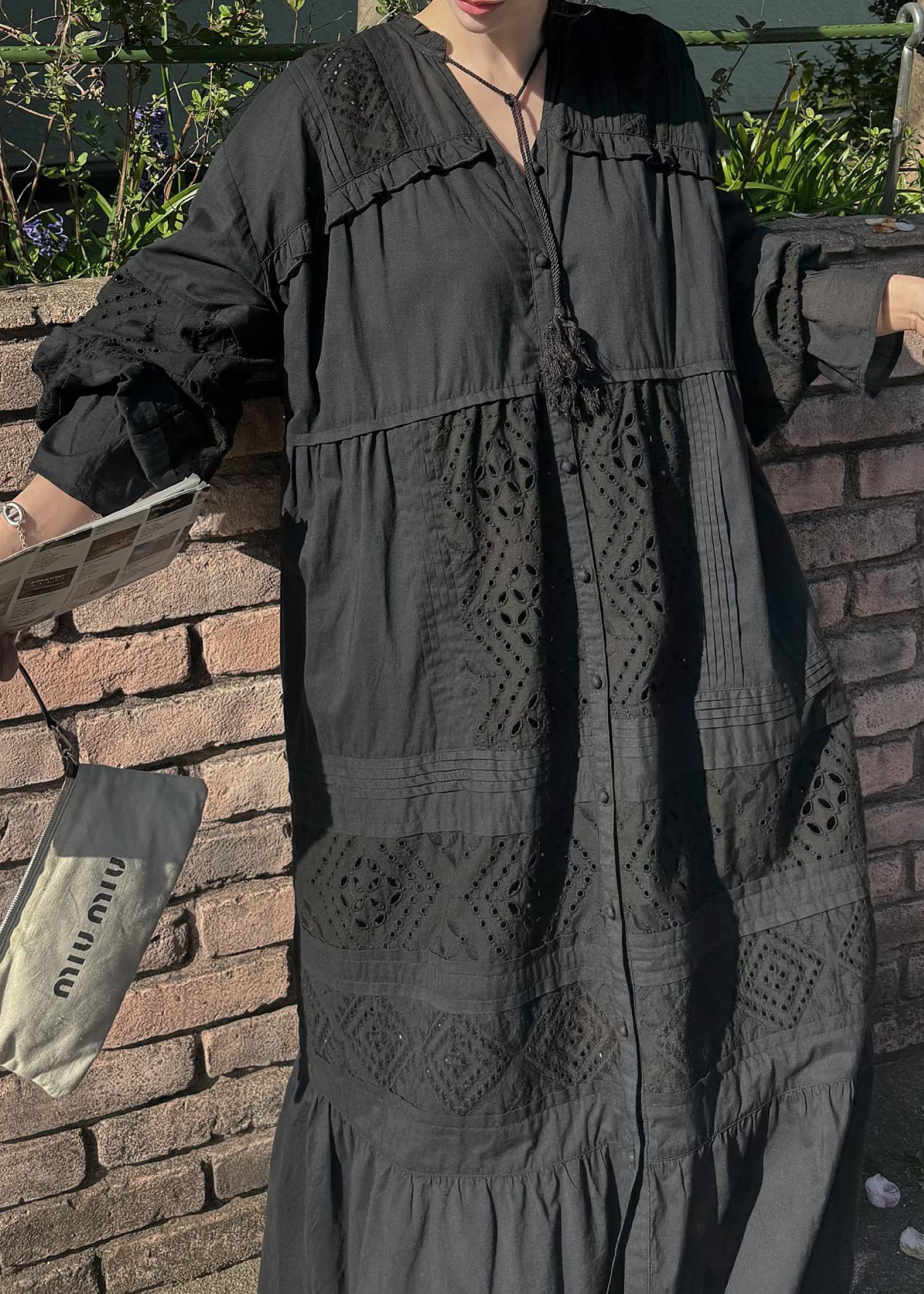 pieced cotton lace tiered volume OP