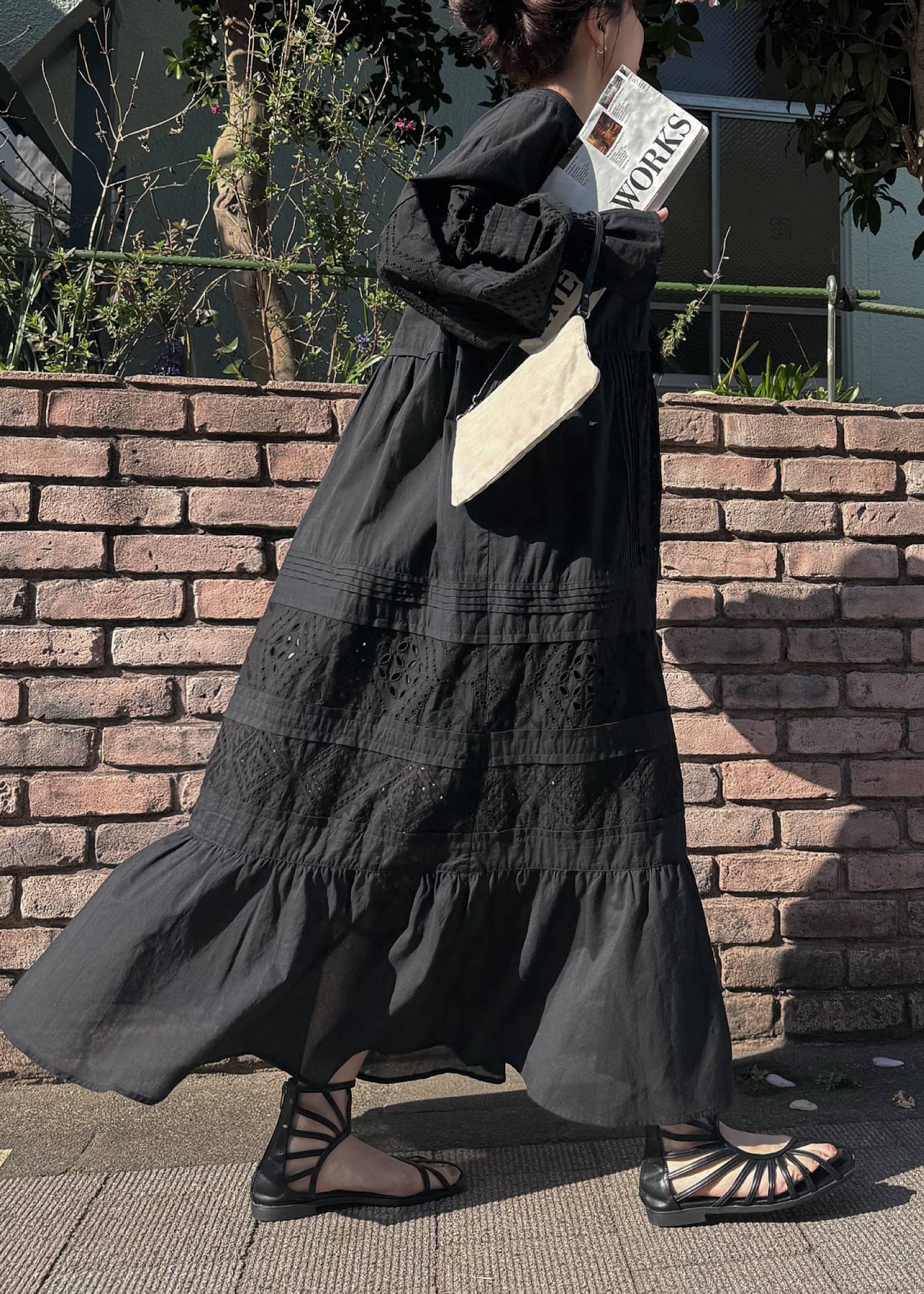 pieced cotton lace tiered volume OP