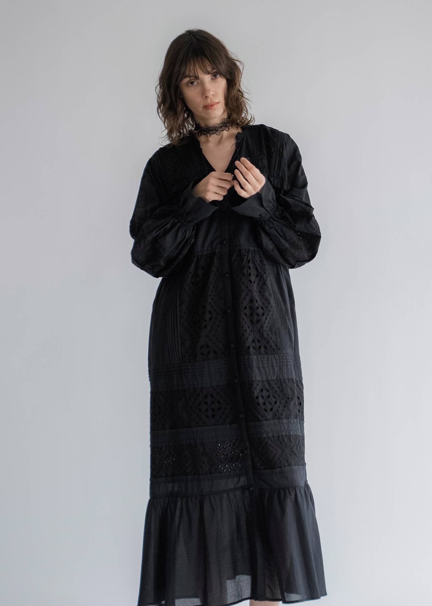 pieced cotton lace tiered volume OP