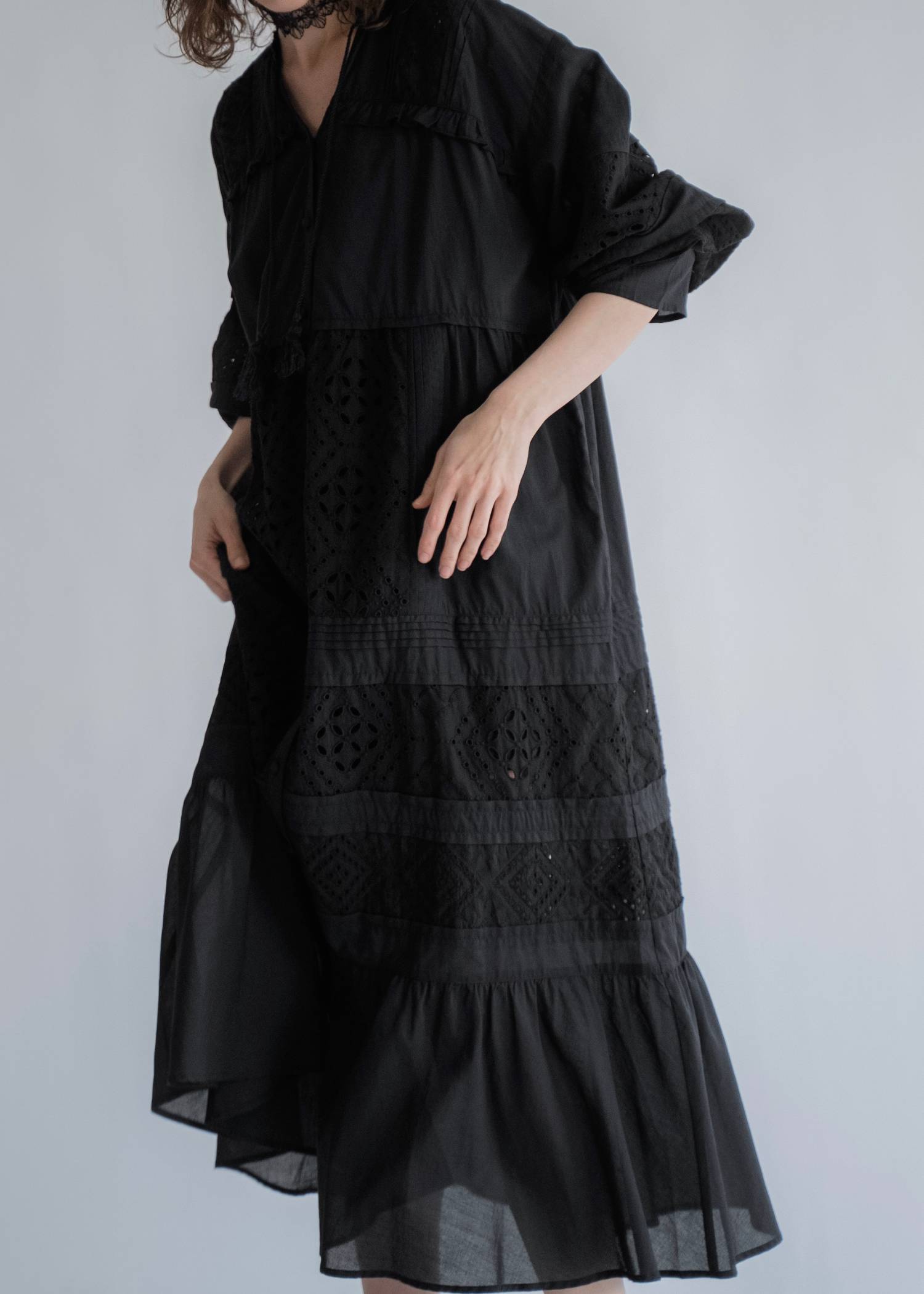 pieced cotton lace tiered volume OP