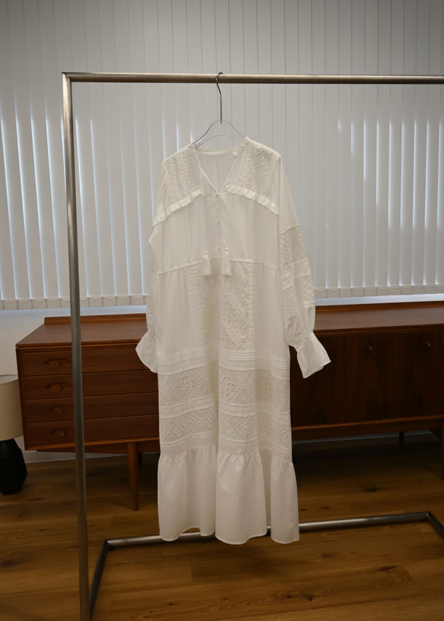 pieced cotton lace tiered volume OP