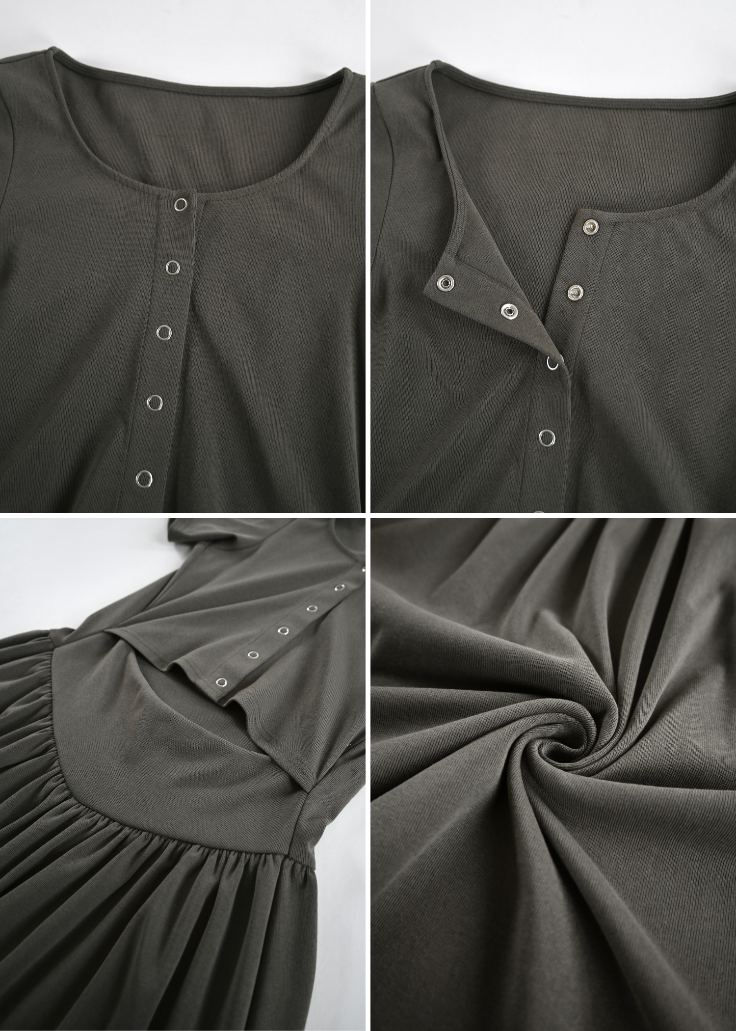 healthy cut out waist snap button OP