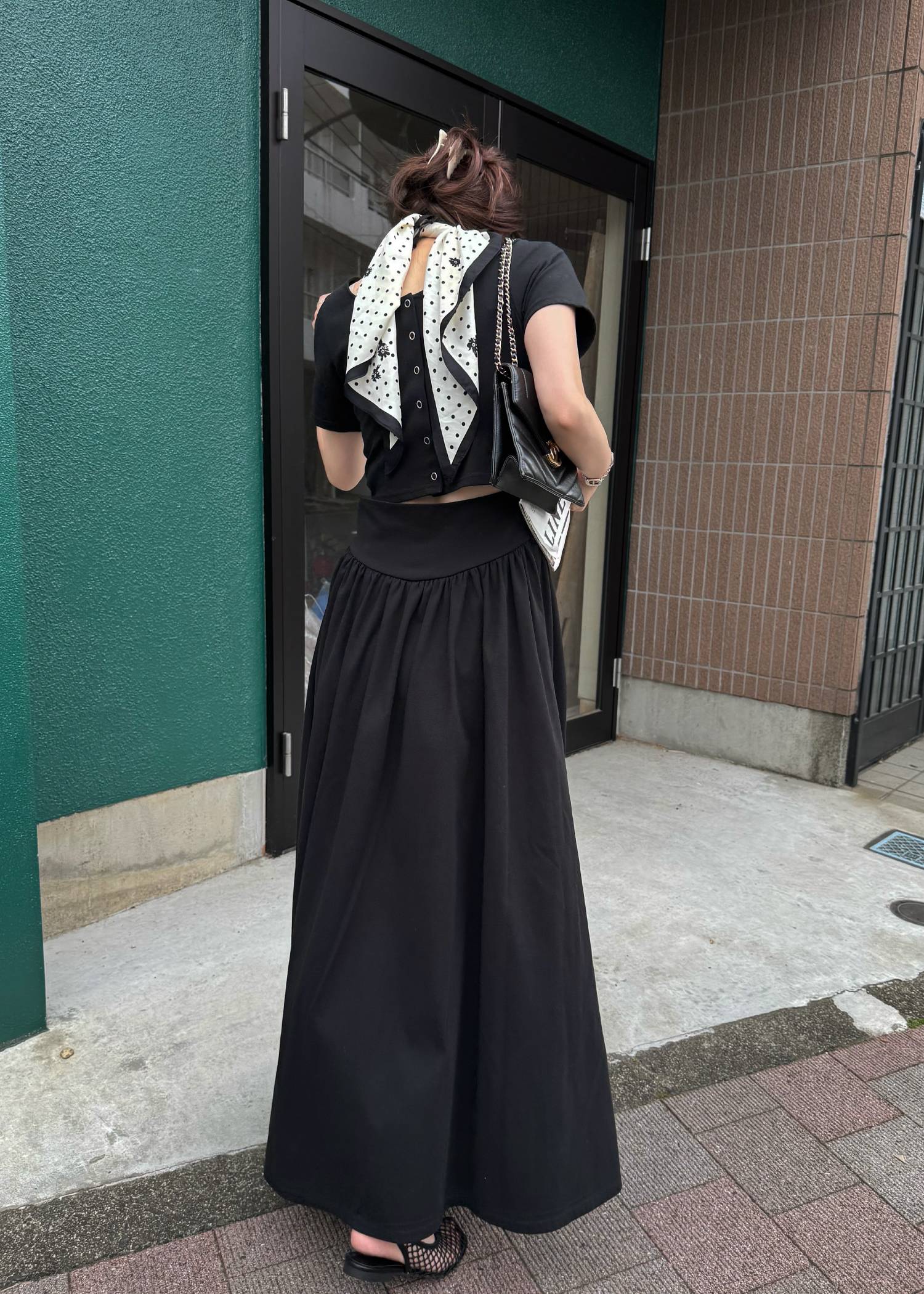 healthy cut out waist snap button OP