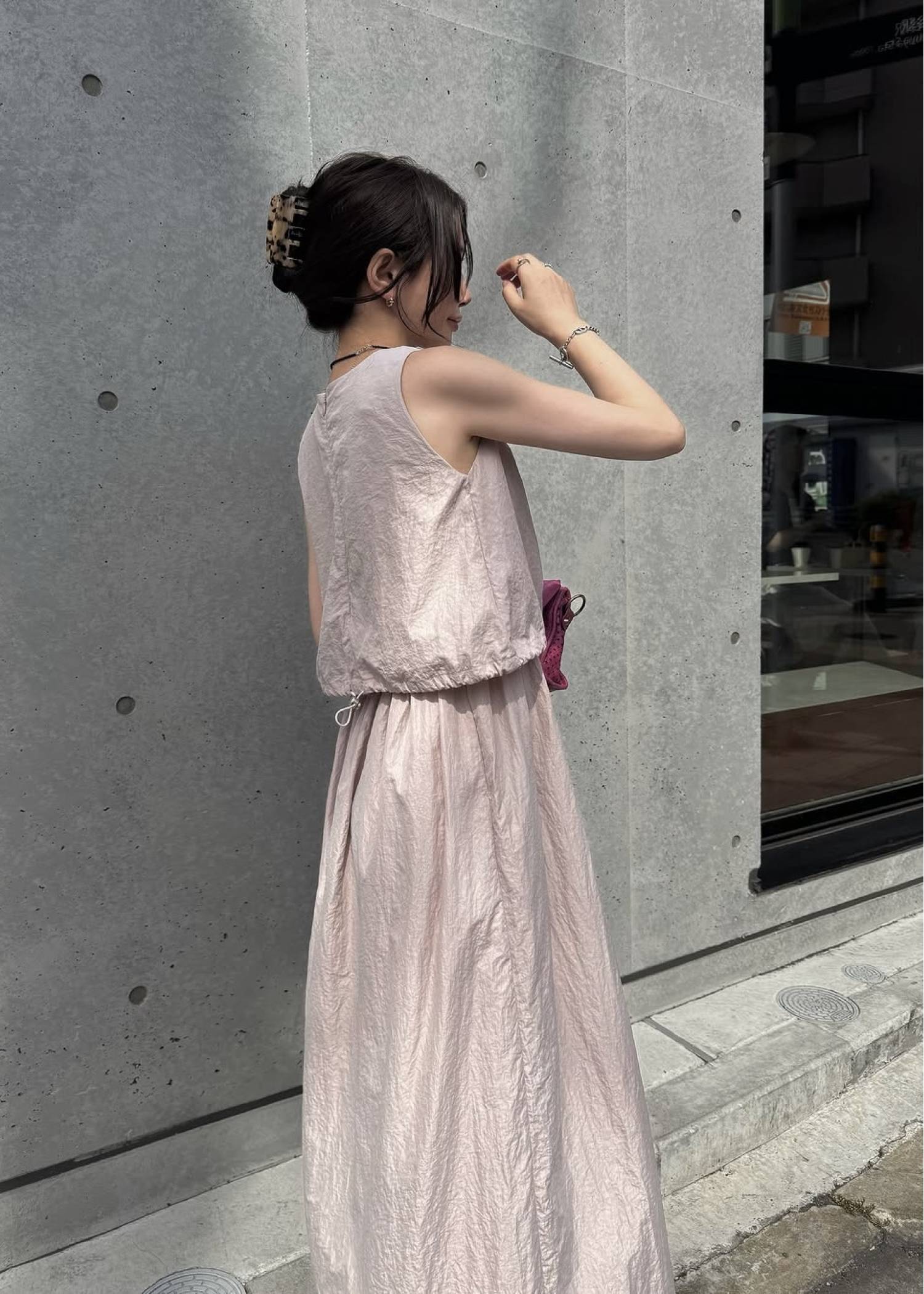 back drawstring waist open OP