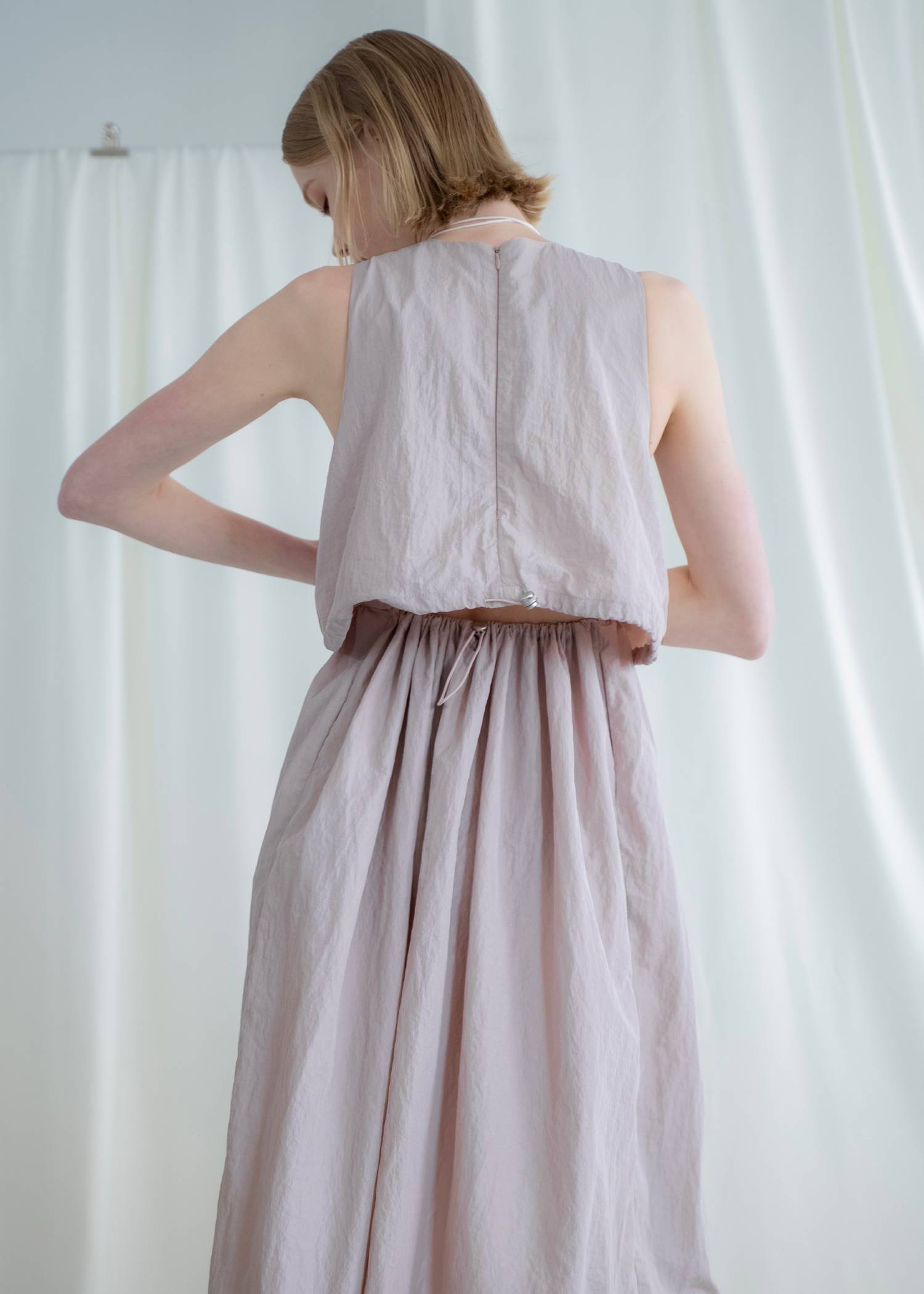 back drawstring waist open OP