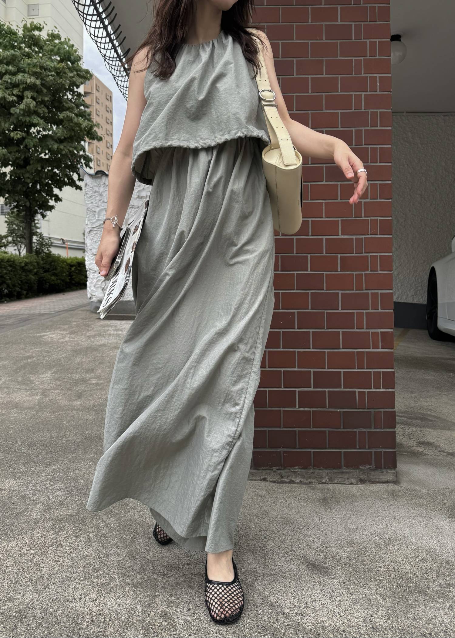 back drawstring waist open OP