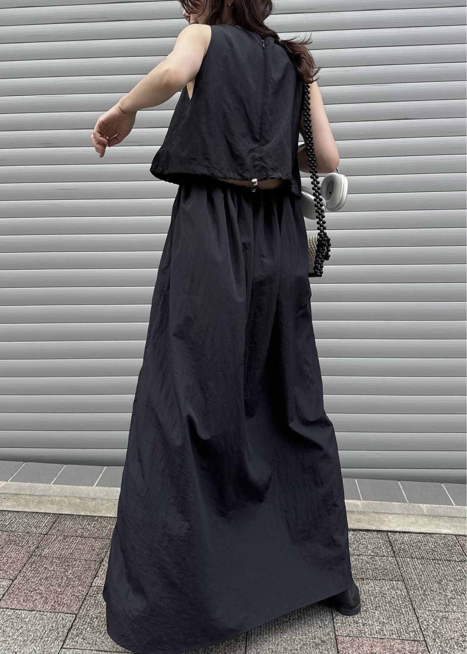 back drawstring waist open OP