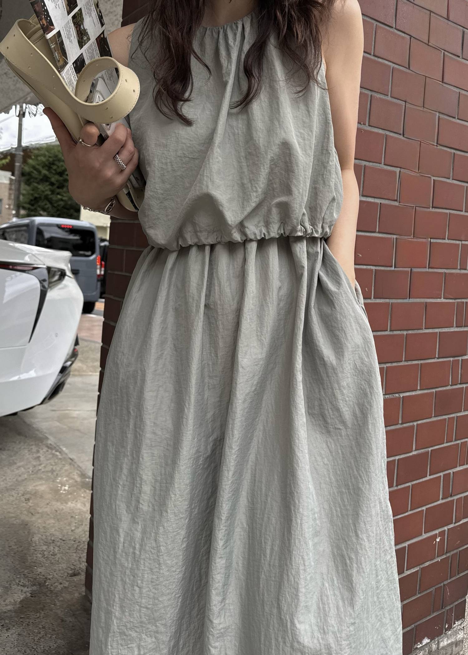 back drawstring waist open OP