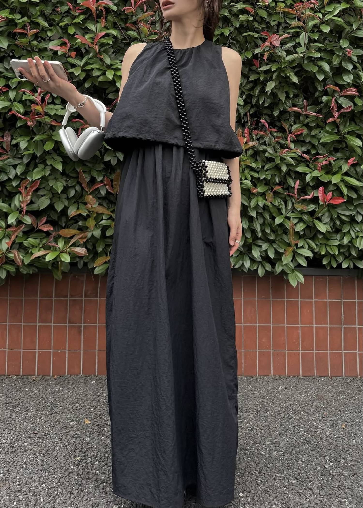 back drawstring waist open OP