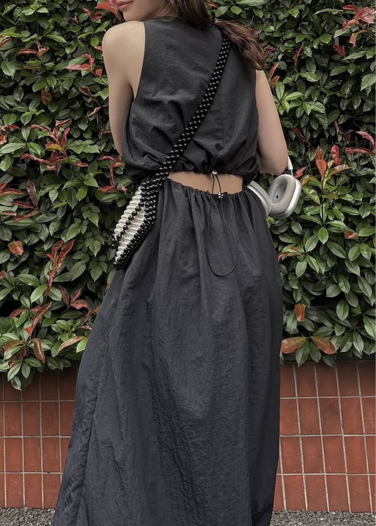 back drawstring waist open OP