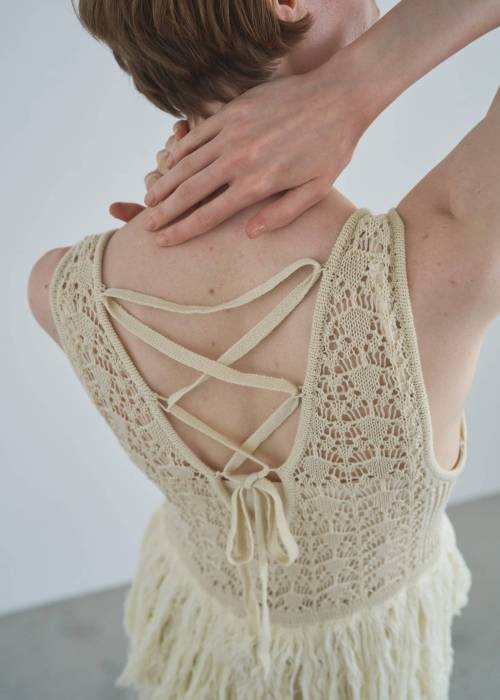 multi pattern jacquard fringe knit OP