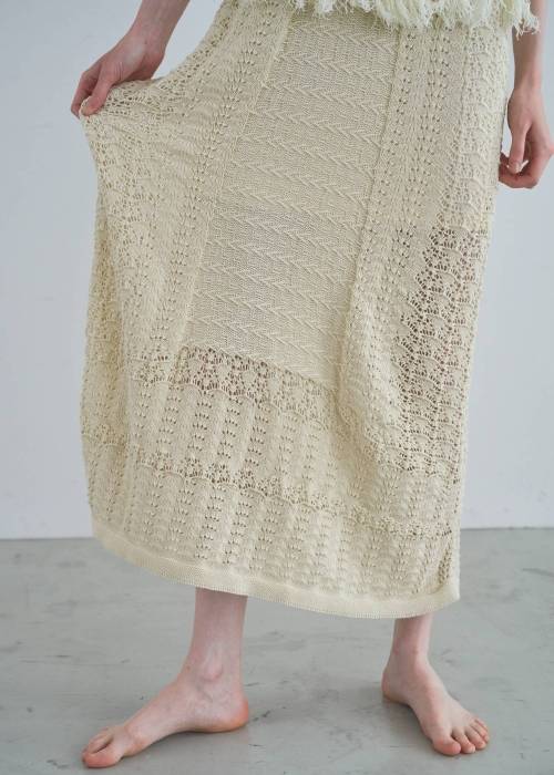 multi pattern jacquard fringe knit OP