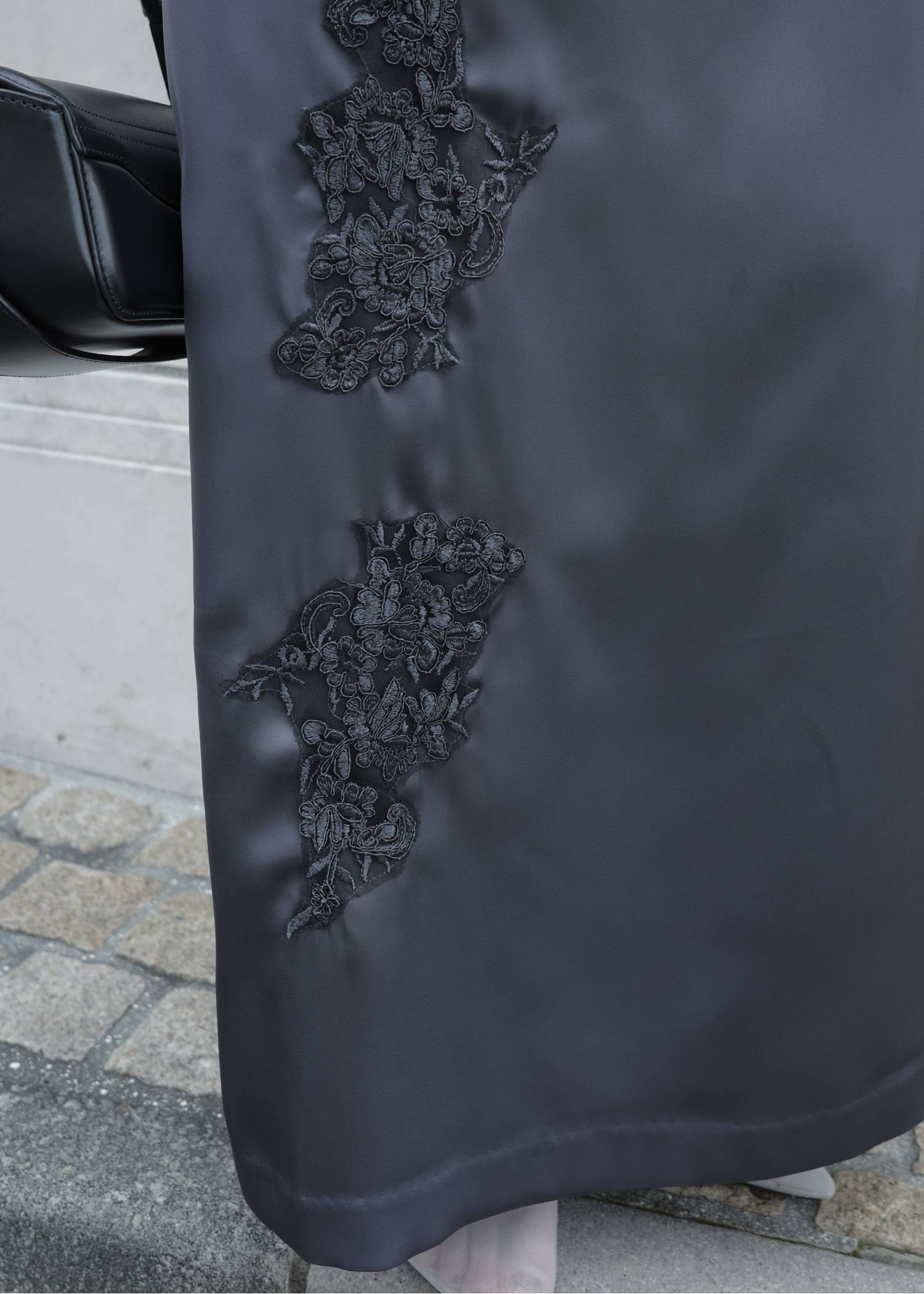 sheer peplum layered gather OP