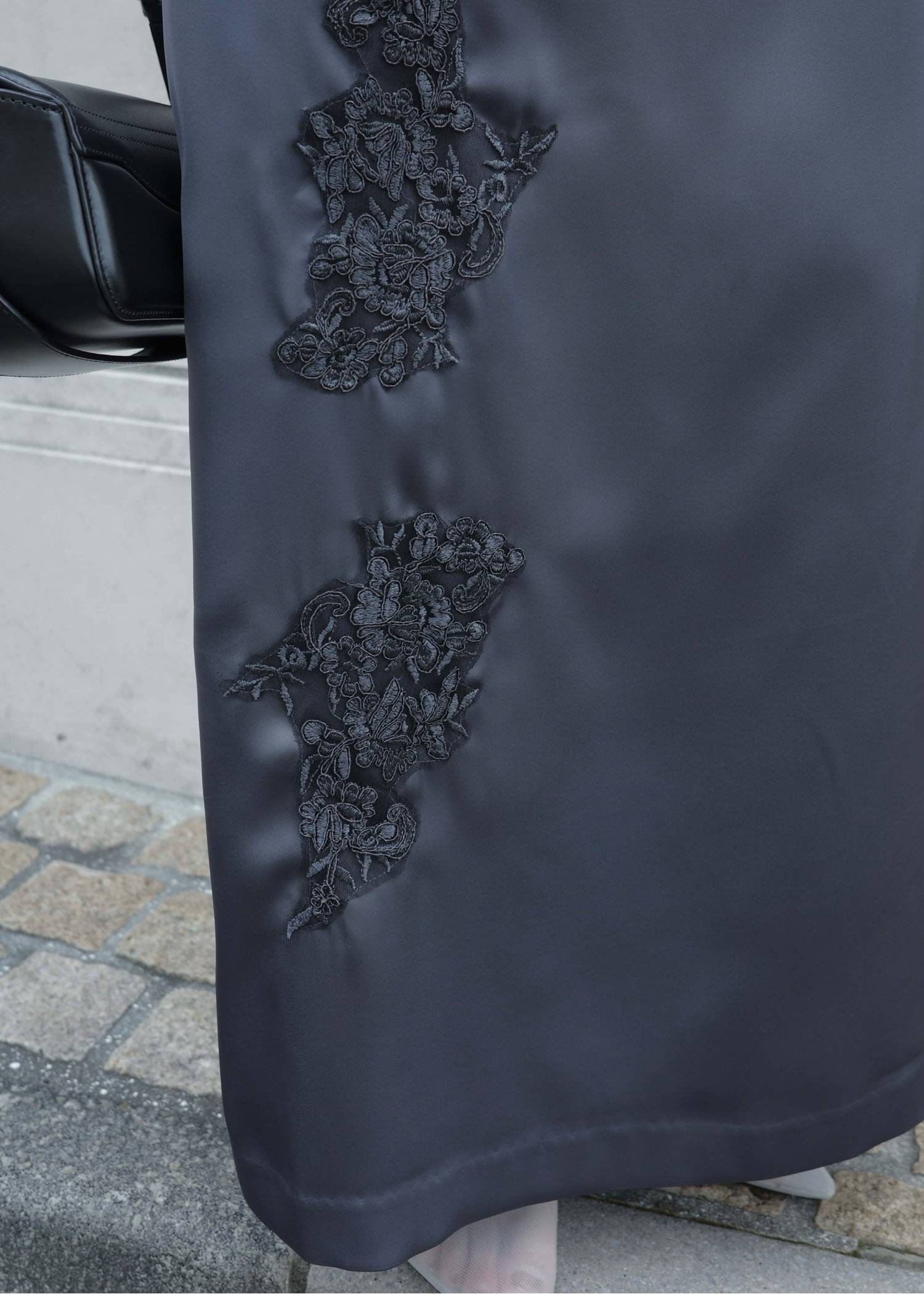 sheer peplum layered gather OP