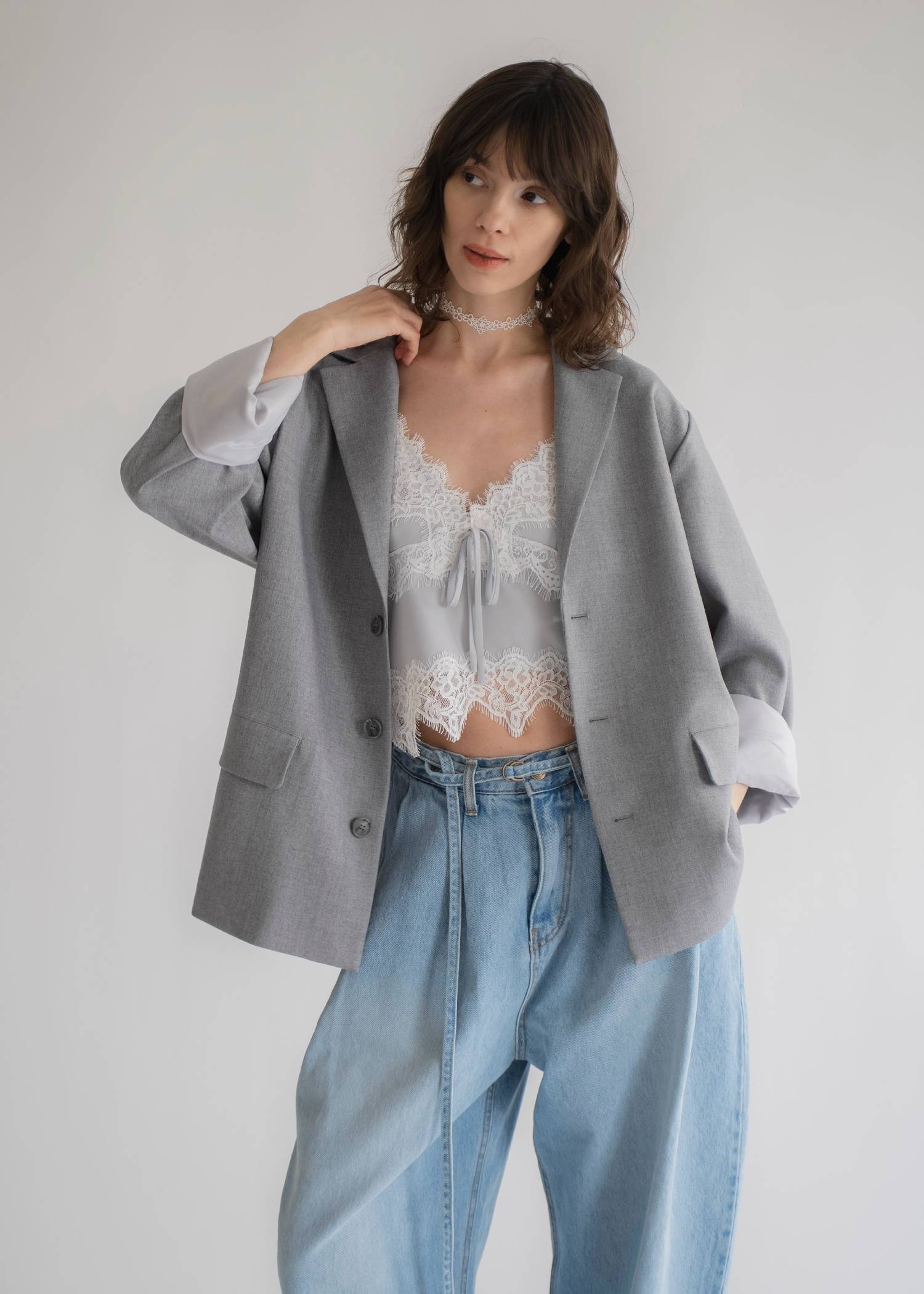 arrangement lace shawl oversize JK