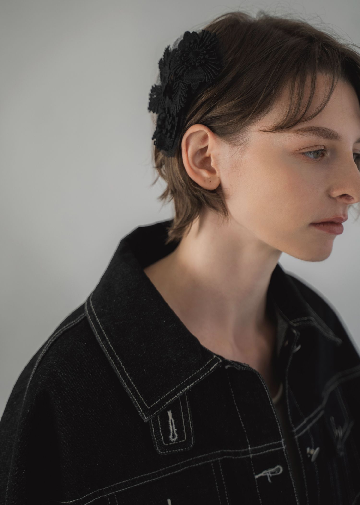 trucker detail denim poncho JK