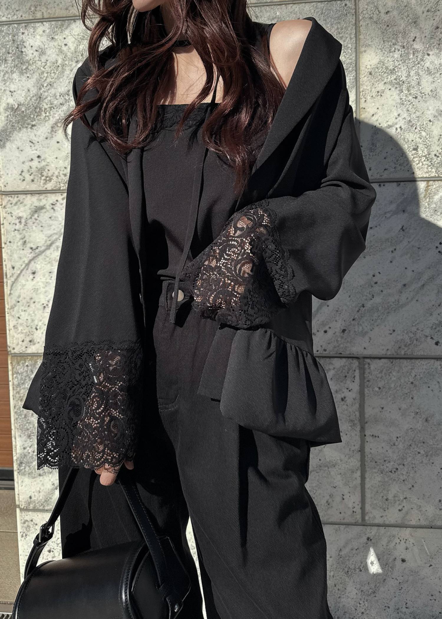 cuffs lace hem balloon frill JK