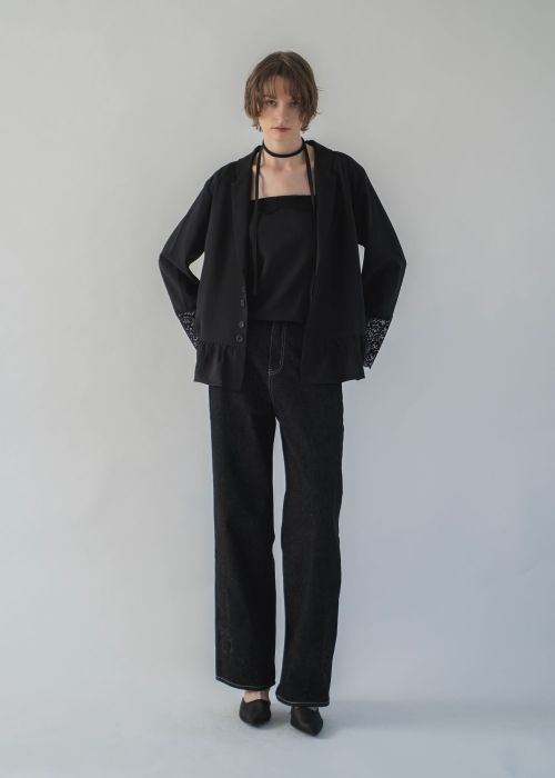 cuffs lace hem balloon frill JK
