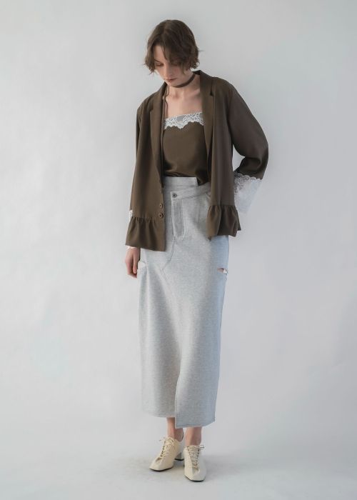 cuffs lace hem balloon frill JK