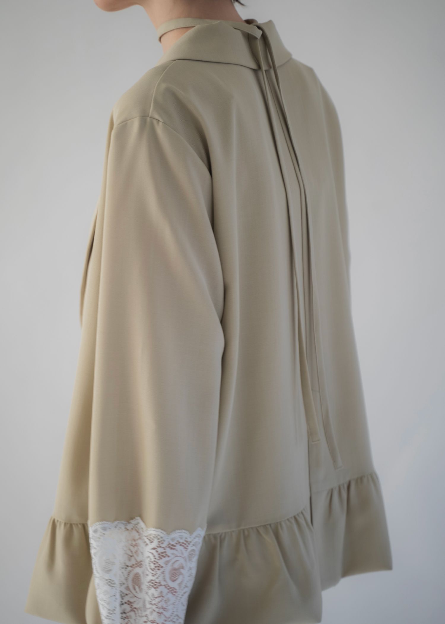 cuffs lace hem balloon frill JK