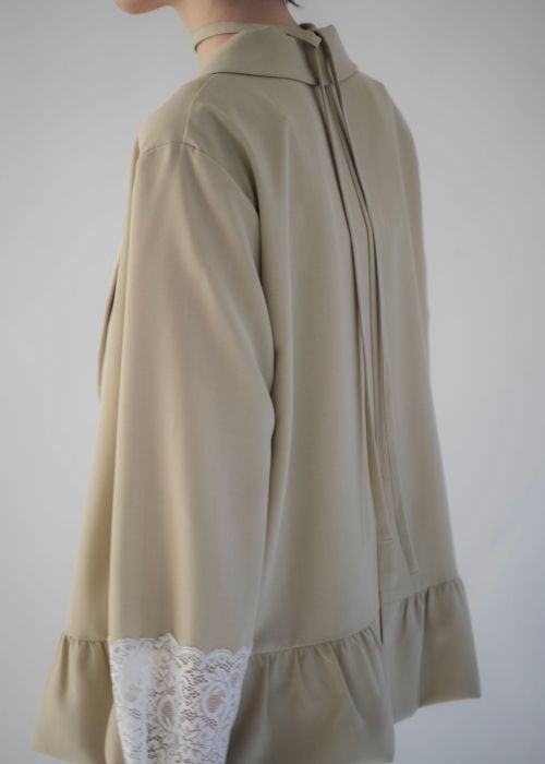 cuffs lace hem balloon frill JK